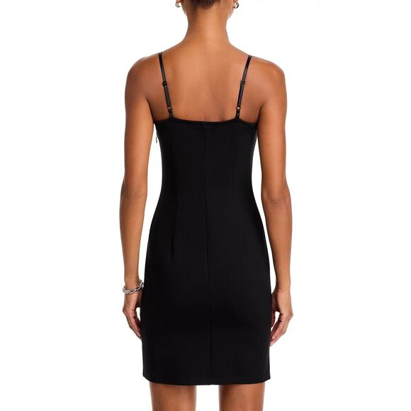 NWT L'Agence Delina Spaghetti Strap Mini Sheath Dress in Black Size XXS - Picture 6 of 16